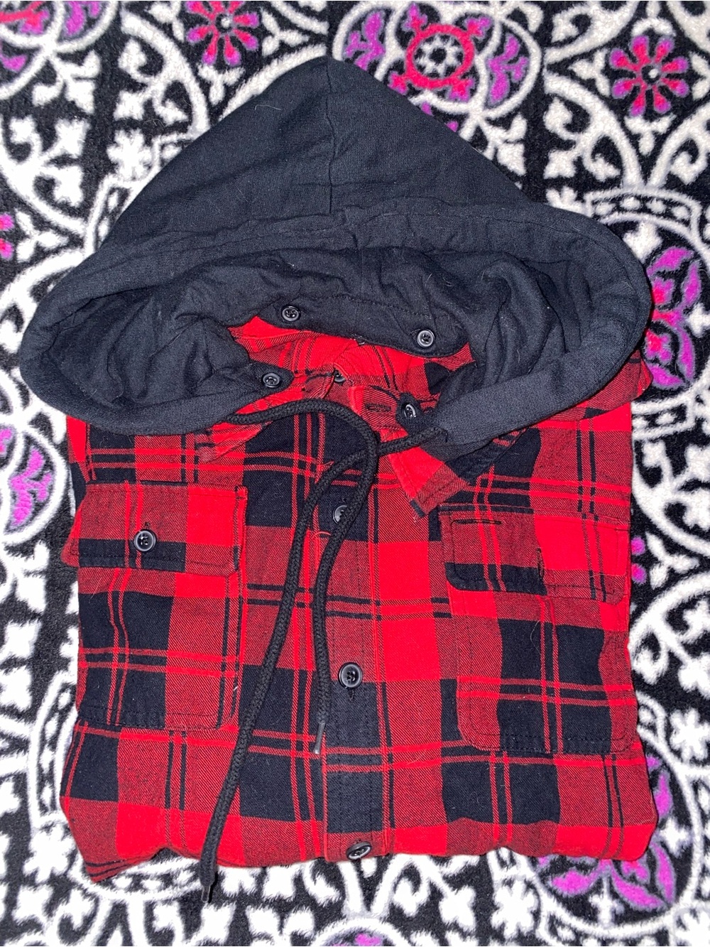 Mens Red/Black Flannel